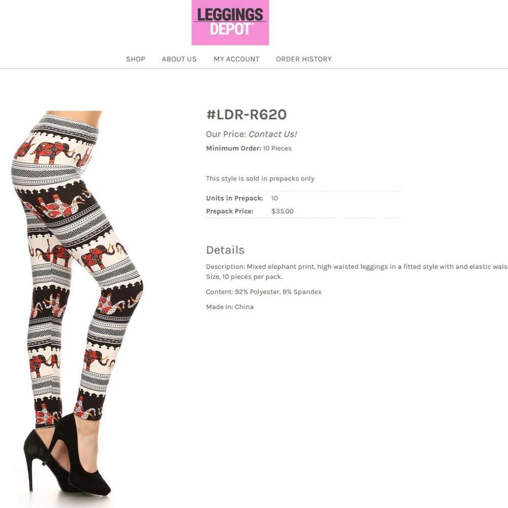 Leggings Depot elephant design one size fits all